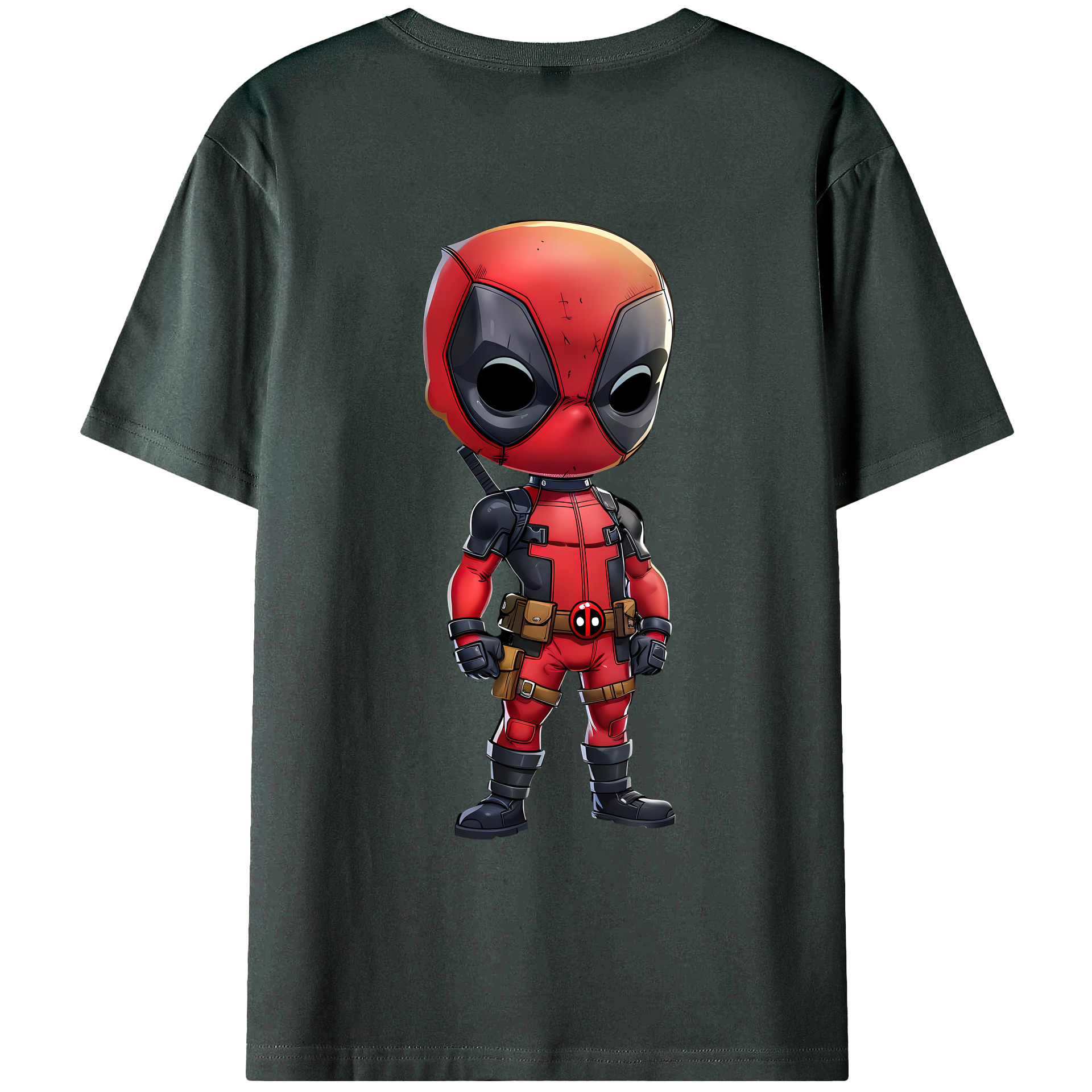 （画像用） Deadpool デッドプール 綿100％ メンズ半袖Tシャツ（バックプリント） 通気性